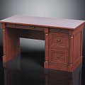 Classic Wooden Desk Design With Smooth Tabletop And Functional Storage Drawers