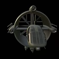 Green Military Helicopter With US Air Force Star Insignia And Missiles