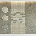 Tile Components with Circular Sections Striped and Small Square Tiles in Gray Beige Tones 3d model