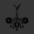 Futuristic Sci Fi Aircraft With Dual Blue Glowing Rotors Streamlined Body And Metallic Texture