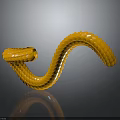 Unique Orange Snake Shaped Furniture With Scaly Texture Black Background And Reflection