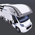 White Camper Van With Sleek Exterior Design And Extended Roof Features