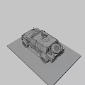 Military Style Armored Off Road Vehicle With Camouflage Paint And Roof Mounted Machine Gun