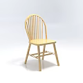 Natural Wooden Leisure Chair With Vertical Slat Backrest And Simple Design