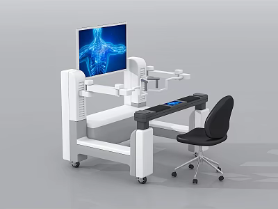 Smart Medical Machine With Imaging Display Screen And Mechanical Arm Workstation 3d model
