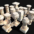 European-style architectural components European-style Roman column stigma combination landscape stigma 3d model