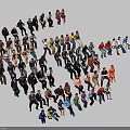 Group of People Arranged in Heart Shape Formation on White Background