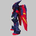 Game And Movie Character Dark Purple Red Mech With Sharp Head Yellow Accents
