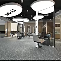 Modern Hair Beauty Salon Interior With Styling Chairs Mirrored Stations And Contemporary Lighting