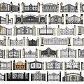 Various Decorative Iron Gates With Different Design Styles And Ornate Patterns 3d model