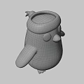 Cute Penguin Game Animated Movie Character With Blue Hat Orange Beak And Feet