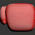 Red and White Boxing Glove with Classic Stitching and Comfortable Padding Design