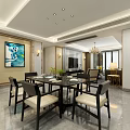Modern Luxury Living And Dining Room With Exquisite Gold Chandelier And Comfortable Home Furnishings