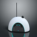White Hemispherical Electronic Device With Top Antenna 62dB Display And Blue Illuminated Edge
