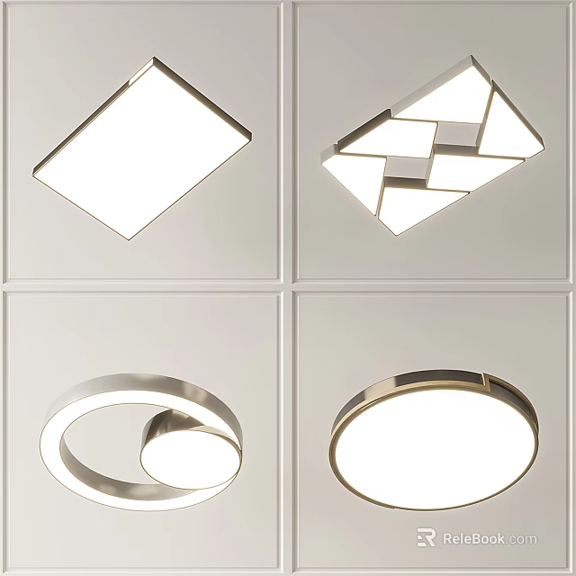 Modern Ceiling Lights With Various Geometric Circular And Ring Designs For Home Decor 3d model
