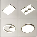 Modern Ceiling Lights With Various Geometric Circular And Ring Designs For Home Decor 3d model