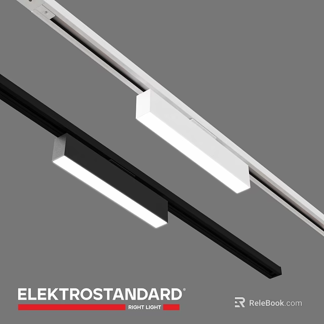 Modern Track Mounted Downlights And Spotlights In Black And White Design 3d model 