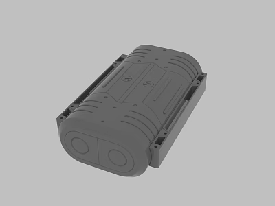 Gray Industrial Enclosure With Textured Surface And Mounting Holes Structure 3d model