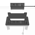 Modern Office Power Strip with Multiple Outlets and USB Charging Ports for Desktop Use