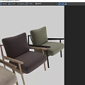 Modern Light Brown Leisure Chair With Wooden Frame Soft Upholstery And Armrests