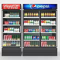 Beverage Refrigerators Stocked With Coca Cola And Pepsi Beverages On Shelves