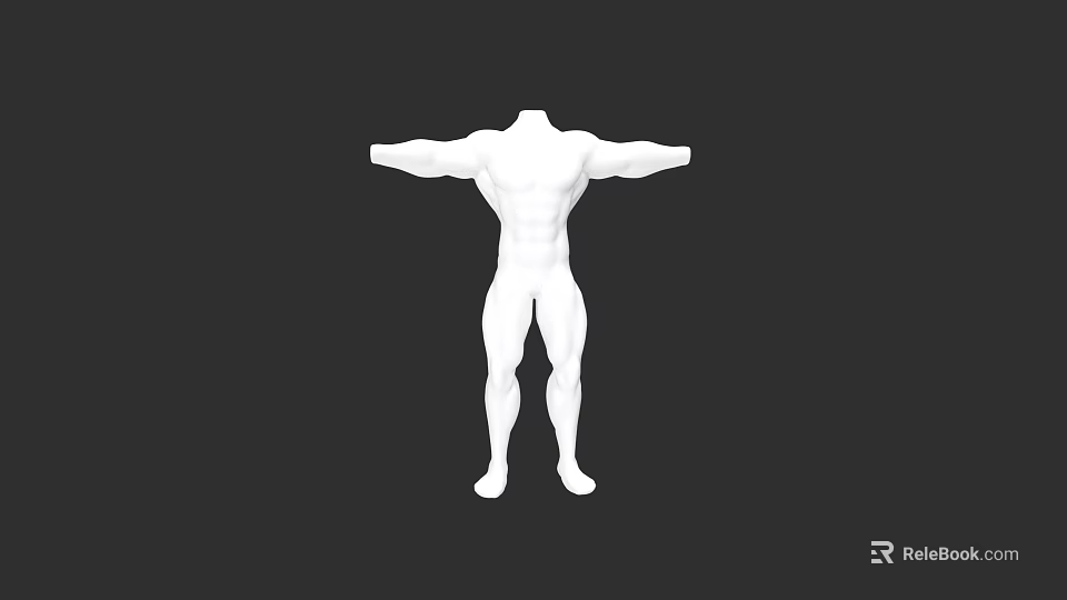 White Male Mannequin 3D Model With Outstretched Arms On Black Background 3d model 