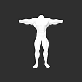 White Male Mannequin 3D Model With Outstretched Arms On Black Background