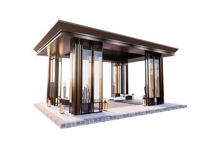 New Chinese-style pavilion porch pavilion 3d model