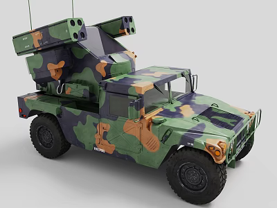 American Hummer Avenger Simple Interior Camouflage Chariot Off-road Chariot Military Off-road Vehicle 3d model