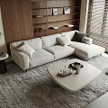 Modern sofa coffee table combination 3d model