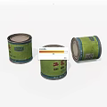 Three Green Cans with Chinese Labels for Anti Oil Paper Storage