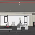 Modern Living Dining Room Interior With Large Windows Natural Light White Sofa And Coffee Table