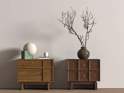 Modern Middle Ancient Bedside Cabinet Square Bedside Cabinet 3d model