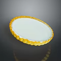 Round Tart With Golden Crust And Creamy White Filling On Dark Surface