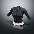 Stylish Black Leather Jacket With Zipper Front And Pocket Details On White Mannequin