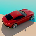 Red Sports Car Modern Sleek Design Aerodynamic Body Alloy Wheels Headlights