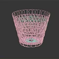 Light Brown Rattan Woven Basket With Openwork Design For Home Storage