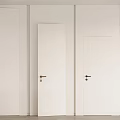 White Hinged Doors With Various Handle Designs For Modern Interior Applications 3d model