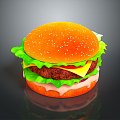 Hamburger Chicken Hamburger Vegetable Hamburger Fast Food Chicken Leg Hamburger KFC Hamburger McDonald's Hamburger 3d model