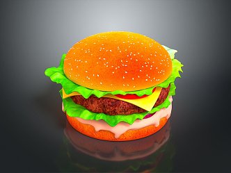 Hamburger Chicken Hamburger Vegetable Hamburger Fast Food Chicken Leg Hamburger KFC Hamburger McDonald's Hamburger 3d model