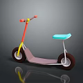 Colorful Kids Scooter With Red Handlebar Blue Seat Pink Deck And Brown Wheels