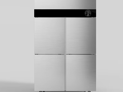 Modern Stainless Steel Four Door Refrigerator Freezer With Sleek Exterior Design 3d model