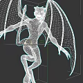 Red Demon Mythical Creature With Menacing Appearance Large Wings Horns And Tail