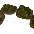 Mossy Stones And Wooden Accents For Rustic Natural Landscape Design