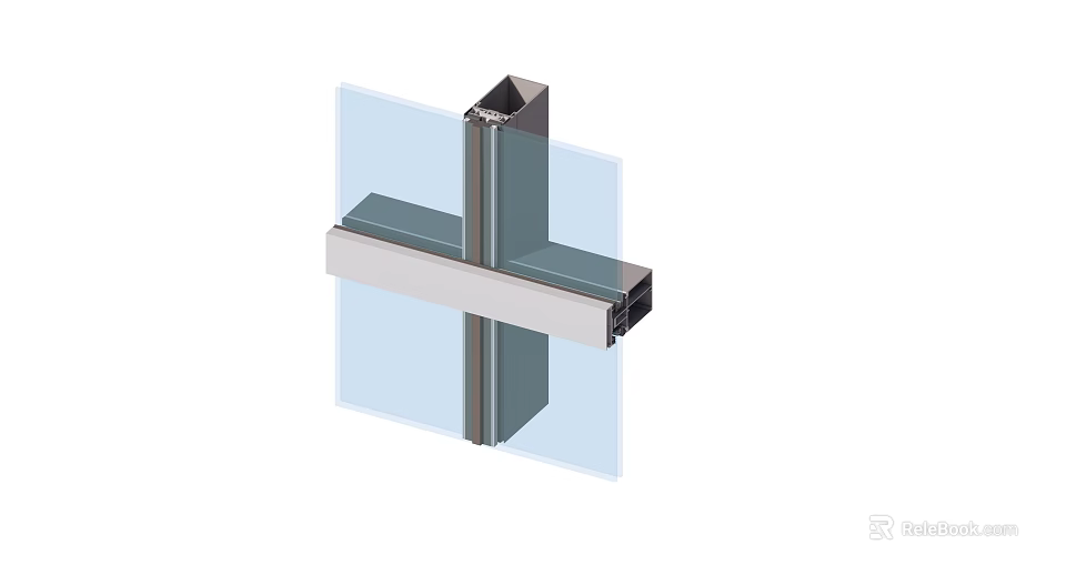 Modern Building Facade With Glass Panels And Metal Frame Structure Design 3d model 