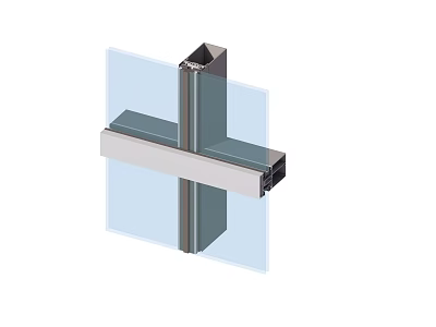 Modern Building Facade With Glass Panels And Metal Frame Structure Design 3d model