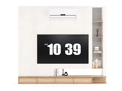Simple TV background wall cabinet 3d model