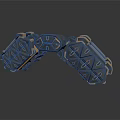 Industrial Mechanical Component With Interconnected Geometric Parts And Metallic Edges