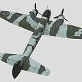 Camouflage Military Fighter Jet With Twin Engines And Cross Markings