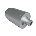 Stainless Steel Cylindrical Mechanical Component With Smooth Surface And Connection Ends 3d model